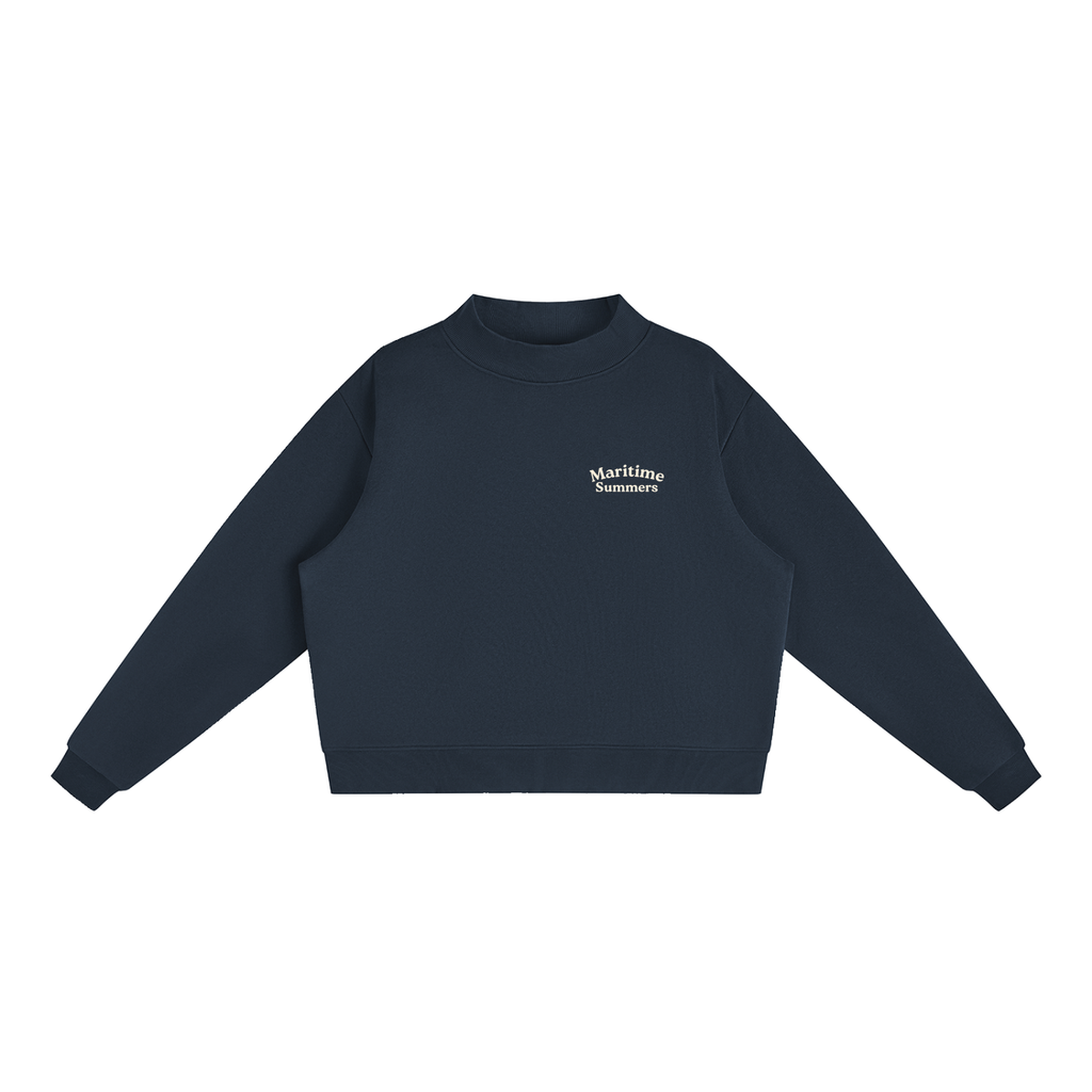 Cozy Fleece Mock-Neck Crew Sweatshirt