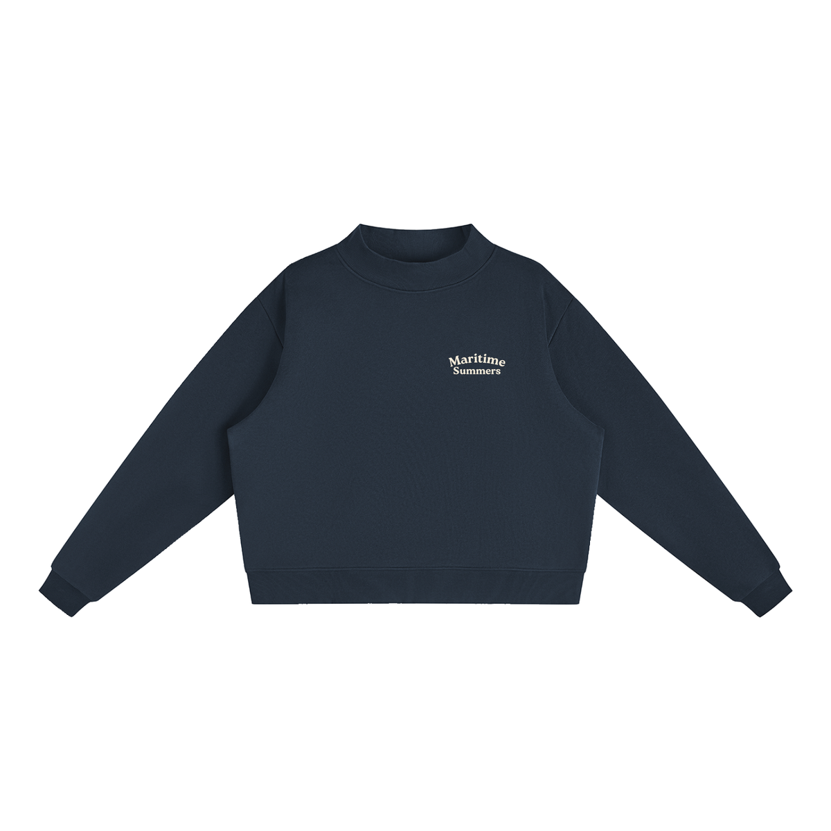 Cozy Fleece Mock-Neck Crew Sweatshirt