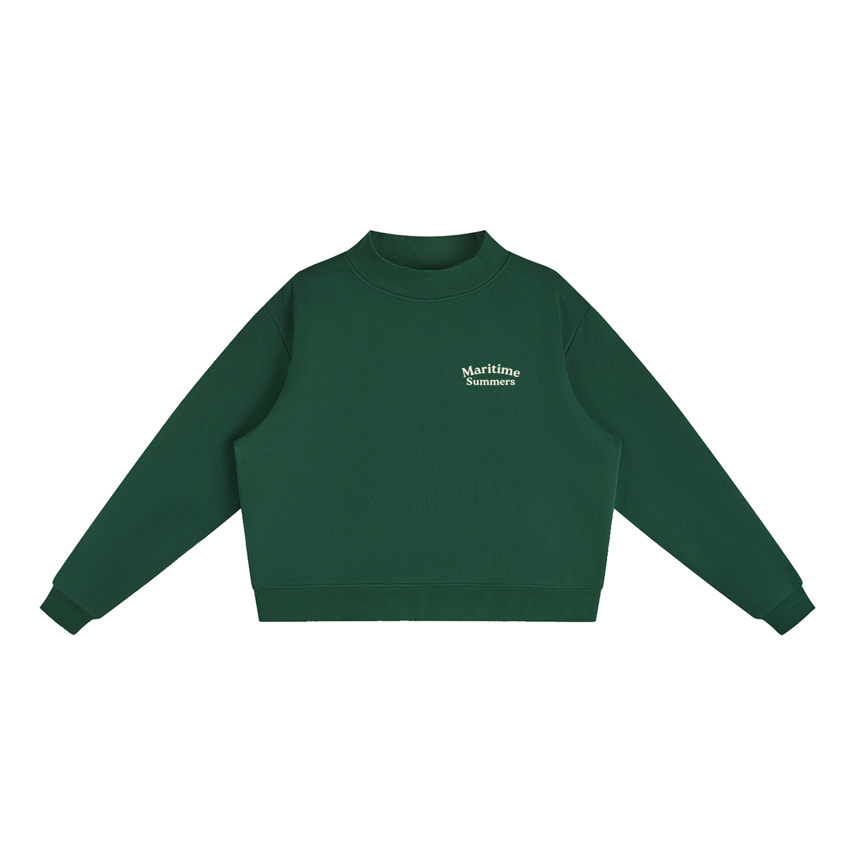 Cozy Fleece Mock-Neck Crew Sweatshirt