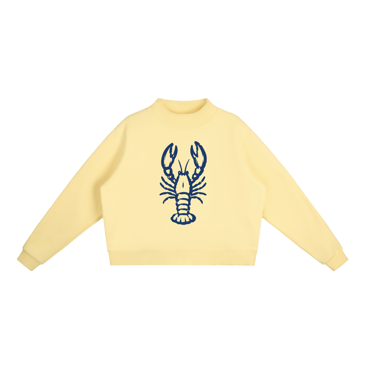 Fisherman Fleece Mock-Neck in Yellow