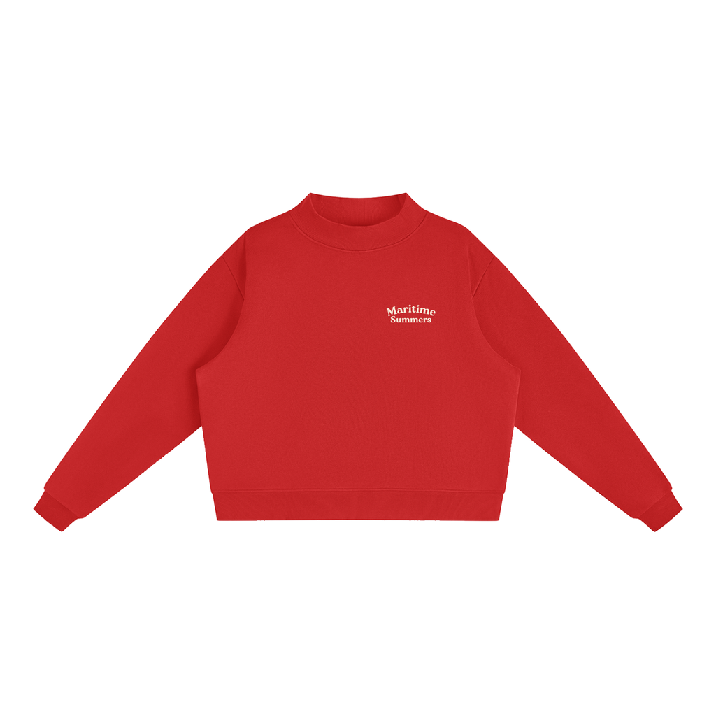 Cozy Fleece Mock-Neck Crew Sweatshirt