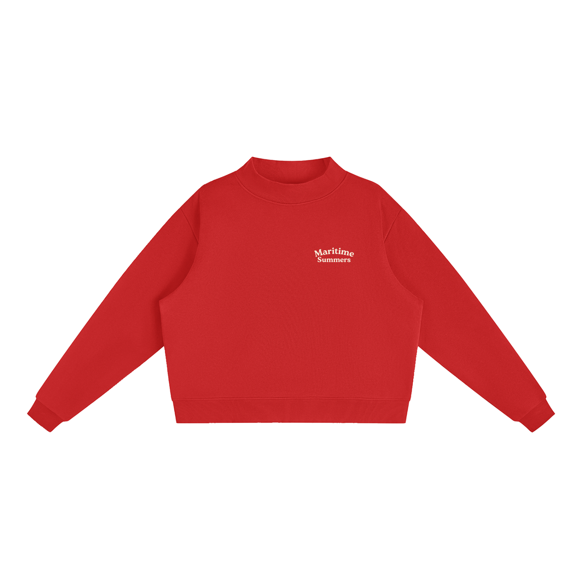 Cozy Fleece Mock-Neck Crew Sweatshirt
