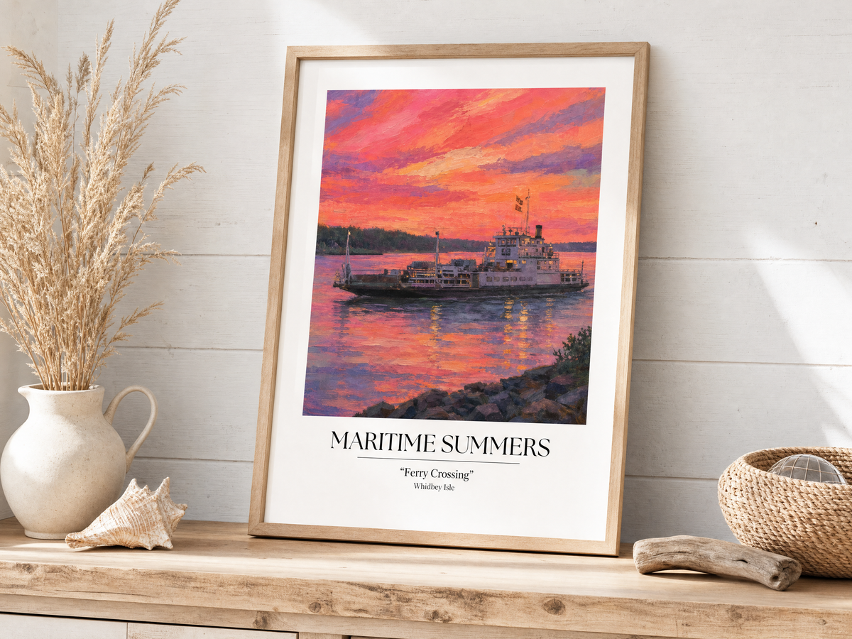 Night Cruise Ferry Boat Poster